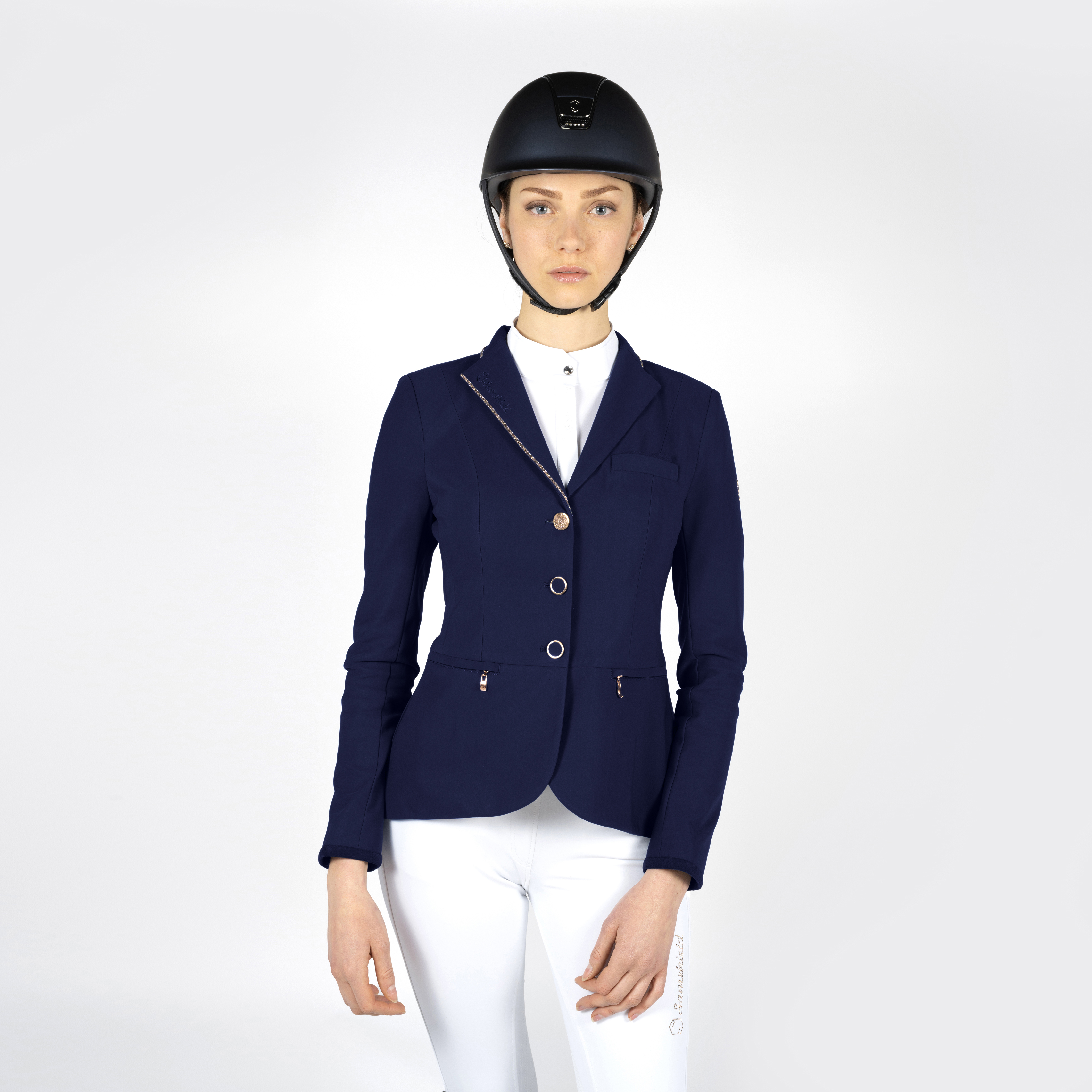 VICTORINE-CRYSTAL-FABRIC-RG-navy-Face Samshield SS22 Damen Turnierjacket Victorine Crystal Fabric, Sakko