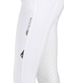weiss-logo Equiline Damen Reithose Ash Kniegrip, mit Equiline Schriftzug/Logo