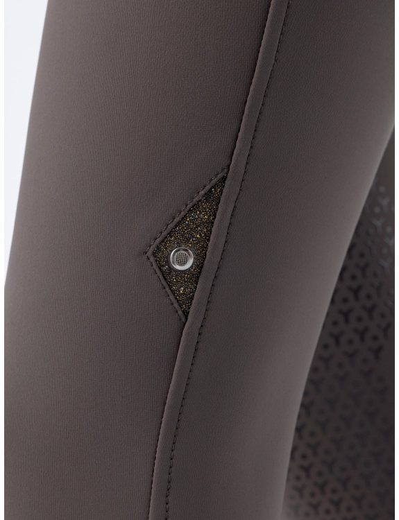 Equiline Damen Reithose Crystalek mit Kristallstoffeinsatz, Knee Grip