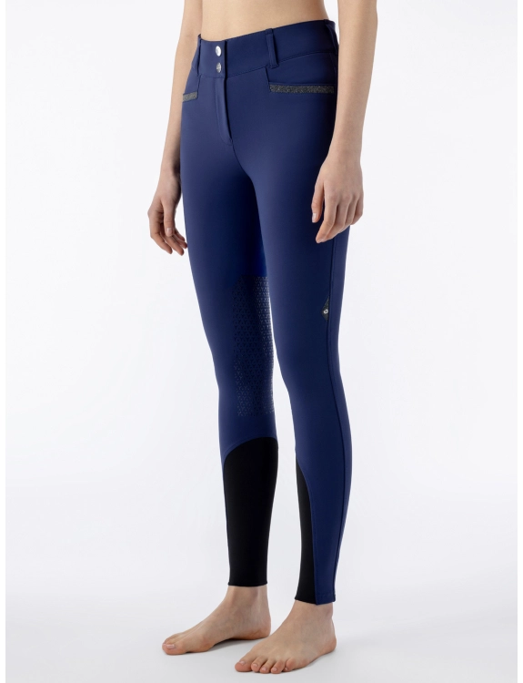 Equiline Damen Reithose Crystalek mit Kristallstoffeinsatz, Knee Grip
