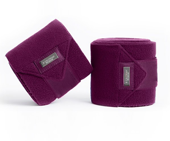 PWE Equestrian Stockholm Fleece Bandagen Purple White Edge