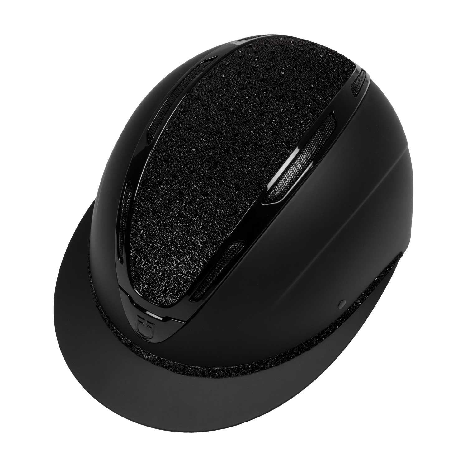 Equestro Reithelm mit Visier und Strass, matt