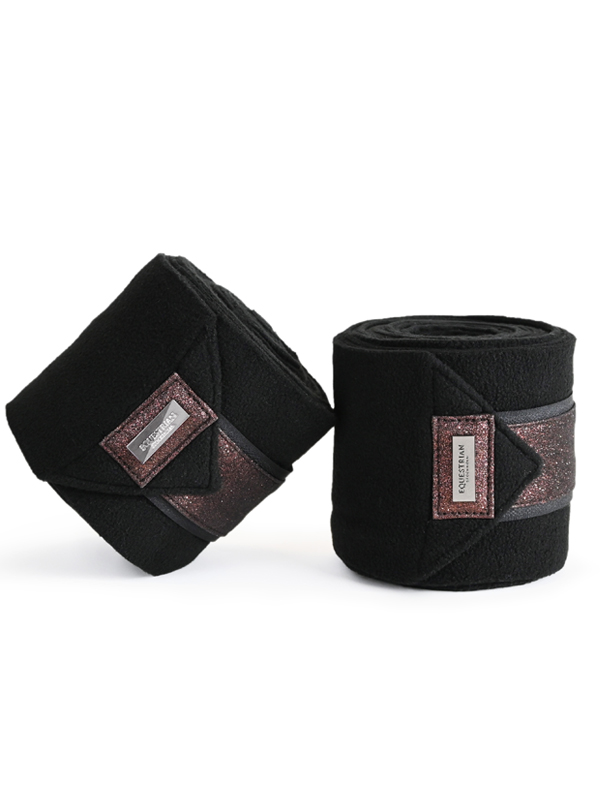 Mahogany-glimmer-bandages Equestrian Stockholm Fleece Bandagen Mahogany Glimmer