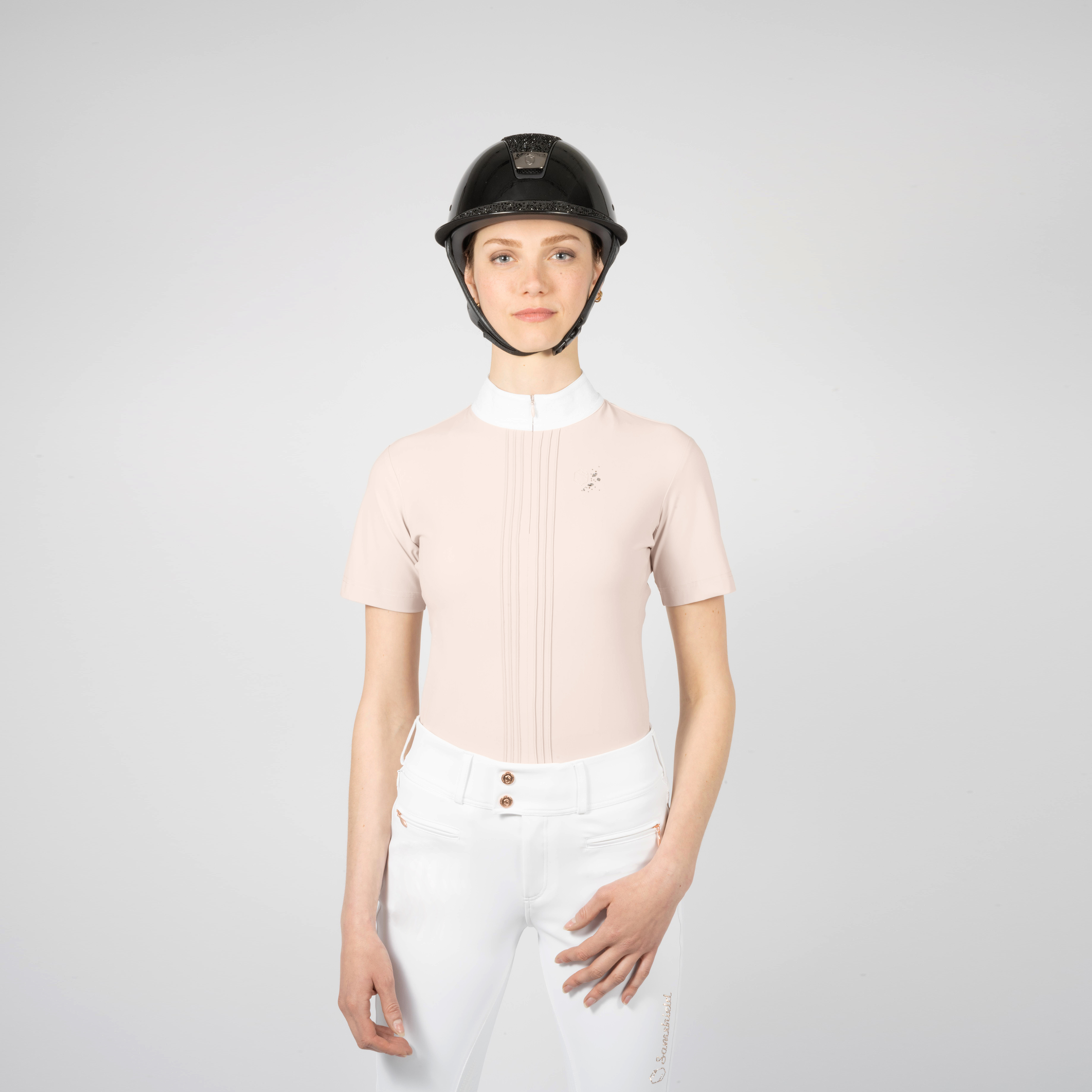 CAMILLE-PowderPink-Face Samshield SS22 Kurzarm/ Turniershirt Camille