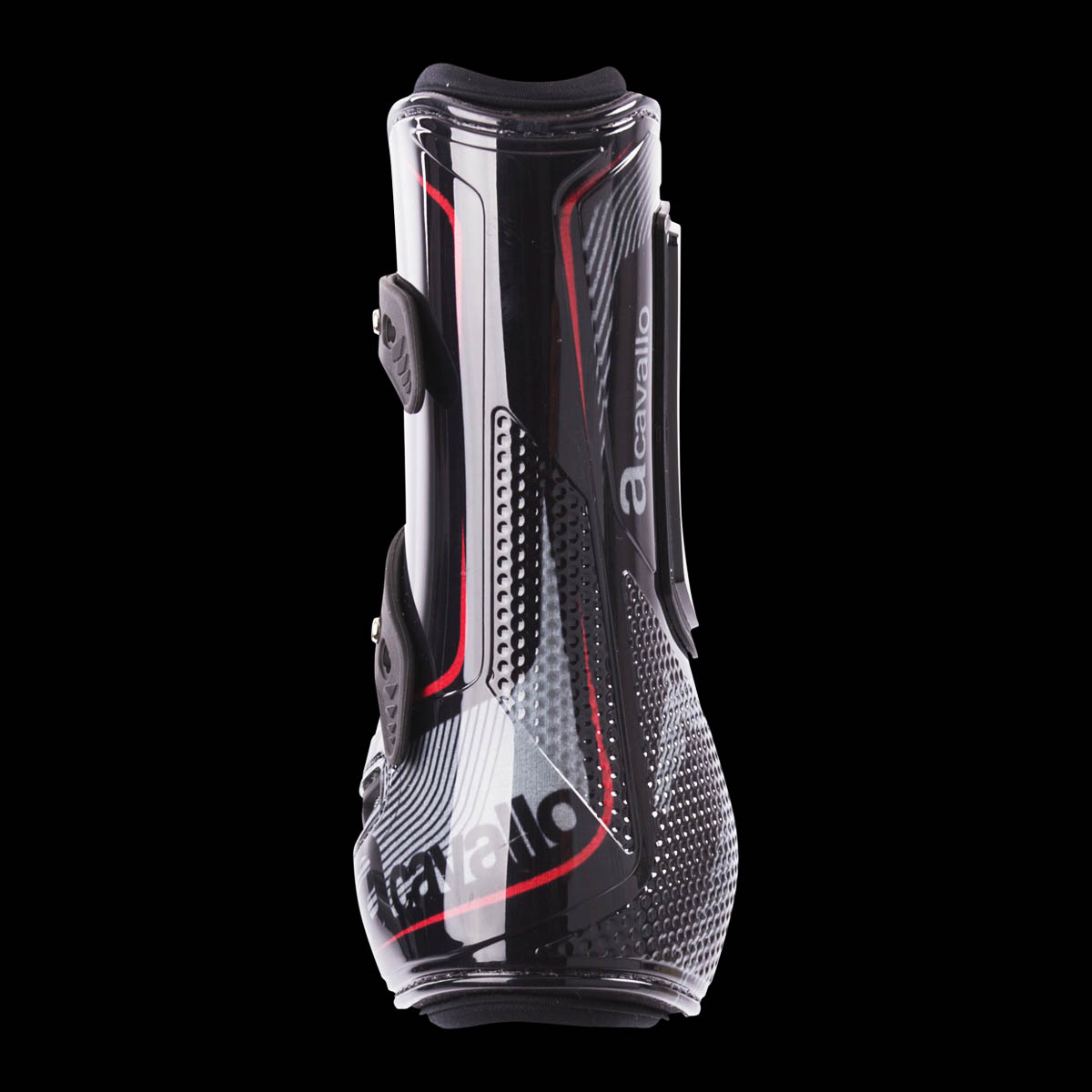 AC686-sw Acavallo OPERA Gamaschen Gummizug-Knopf mit Gel vorn