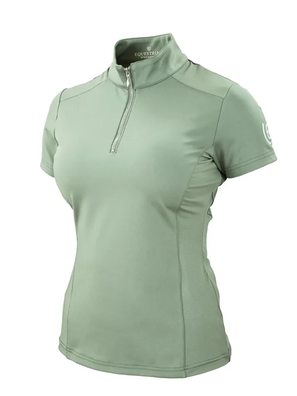 pistachio-white-sportive-top-front Equestrian Stockholm Damen Sportive Top Pistachio White