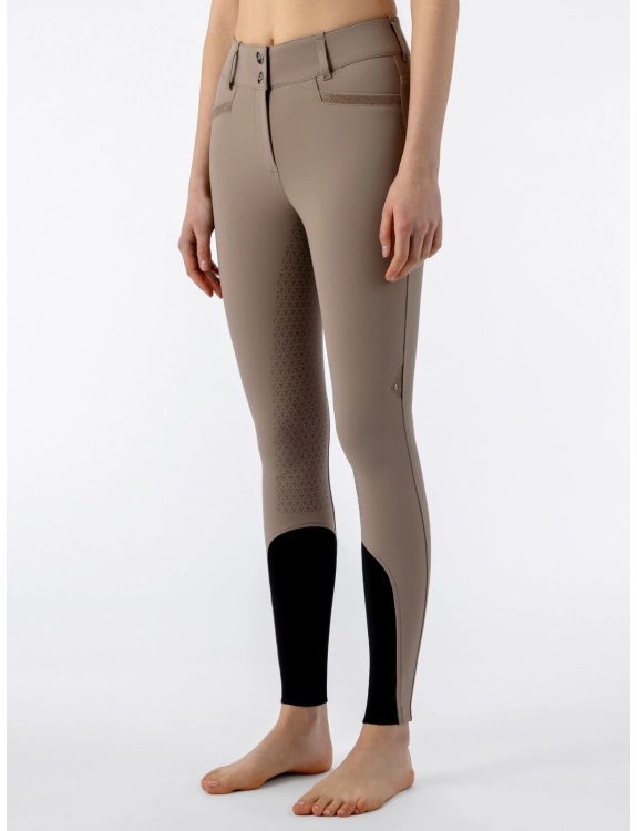 Equiline Damen Reithose Crystalef mit Kristallstoffeinsatz, Full Grip