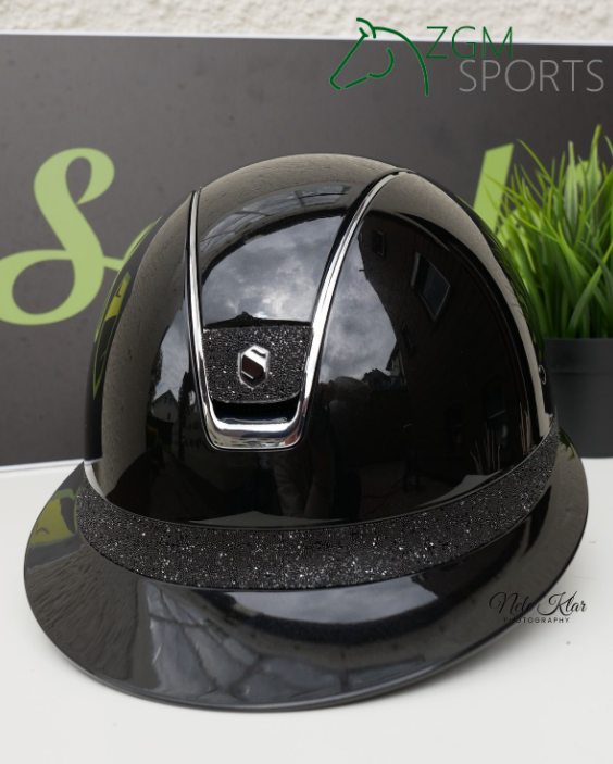 Samshield Reithelm Miss Shield Glossy Classic, FB +Blason CF Swarovski, Trim silver Samshield Reithelm Miss Shield Glossy Classic, FB +Blason CF Swarovski, Trim silver