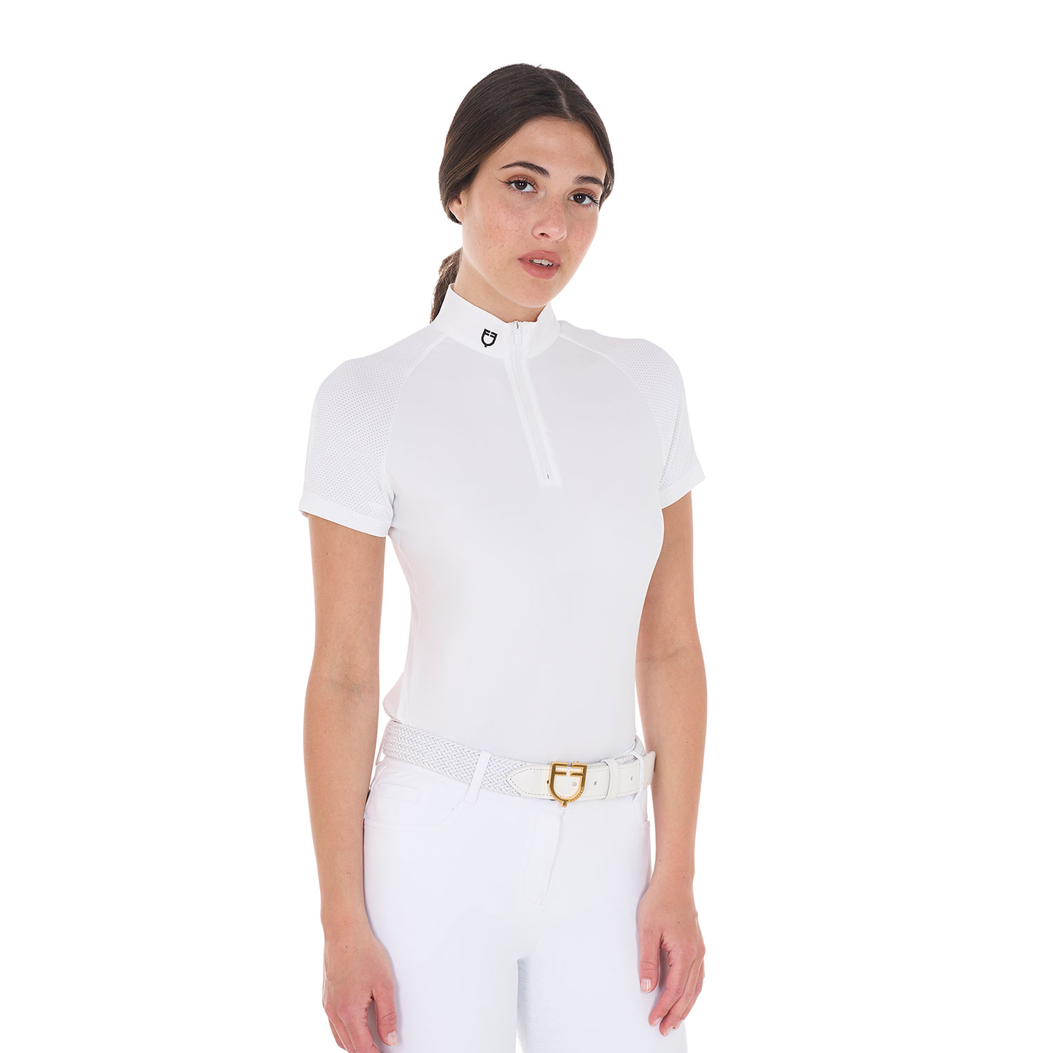 Equestro Damen Slim Fit Competition kurzarm Polo Shirt, Turniershirt