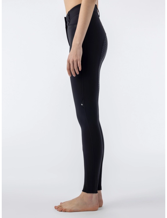 Equiline Damen Reithose Crystalef mit Kristallstoffeinsatz, Full Grip