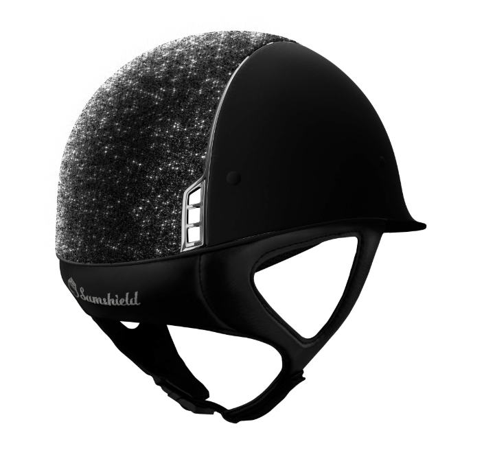 sm1 Samshield Reithelm Classic Shadow Matt Crystal Fabric, Chrome silver