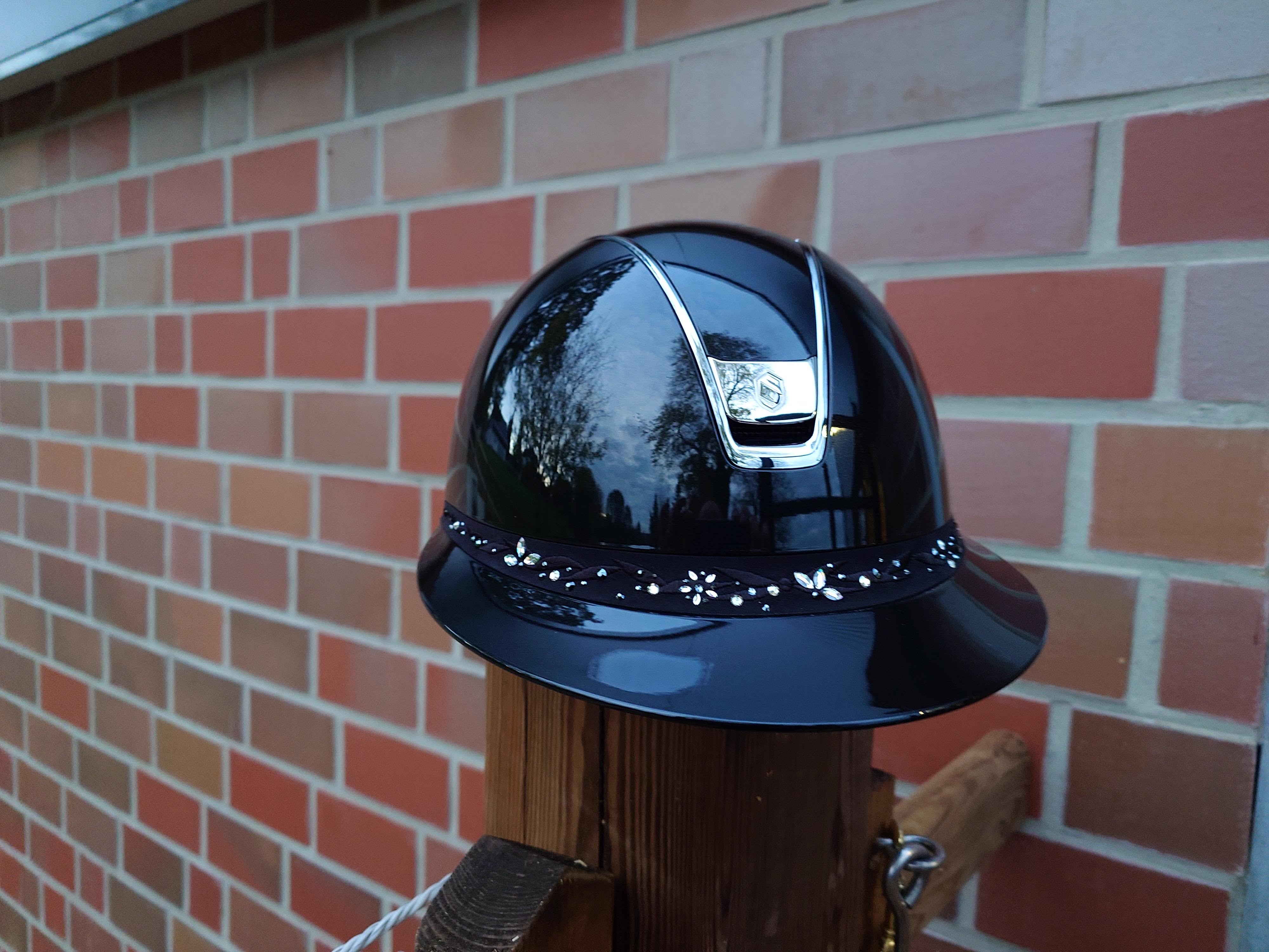 Samshield Reithelm Miss Shield Glossy 2.0 FB Flower Swarovski Jewery, Trim chrome blk.