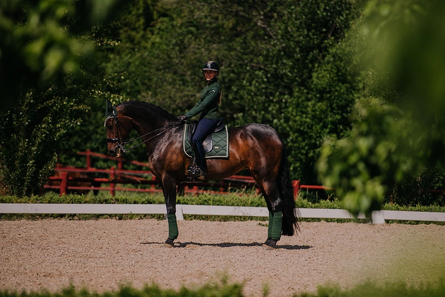 saddle-pad-dressage-forest-green-esstockholm-3 Equestrian Stockholm Dressur Schabracke Forest Green