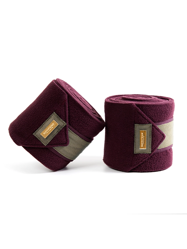 merlot_crystal_gold-fleece-bandages Equestrian Stockholm Fleece Bandagen Crystal Merlot Gold