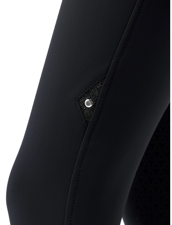 Equiline Damen Reithose Crystalek mit Kristallstoffeinsatz, Knee Grip