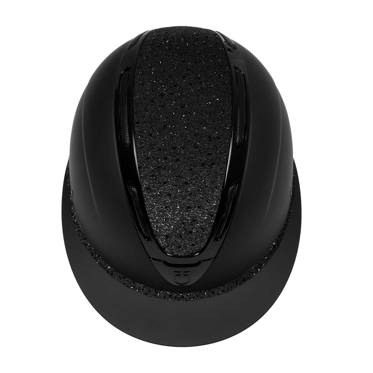 Equestro Reithelm mit Visier und Strass, matt