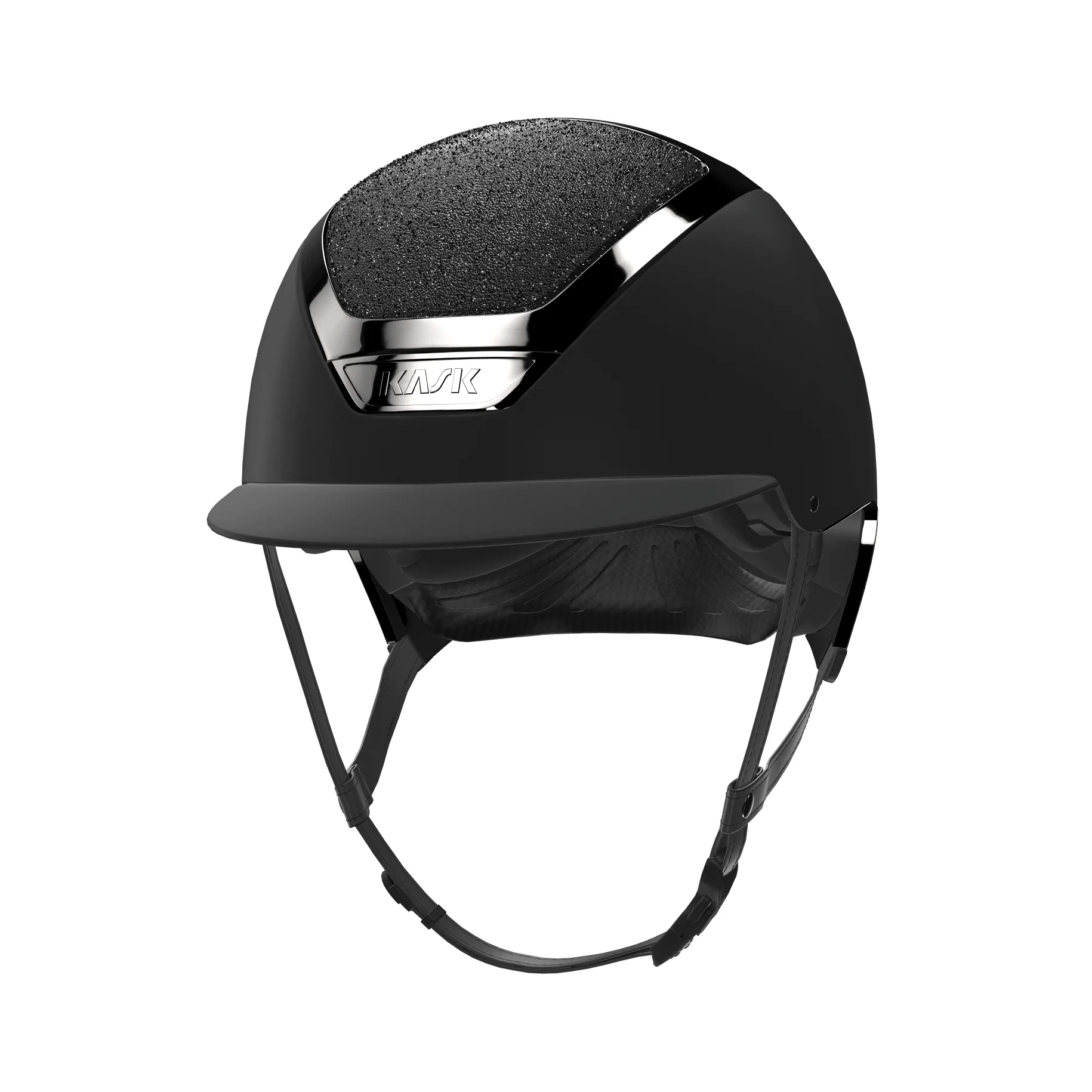 KASK_Reithelm_Dogma-CRYSTAL_CARPET_BLACK_PRESTIGE Kask Reithelm Dogma Chrome Light Crystal Carpet mit Inlay