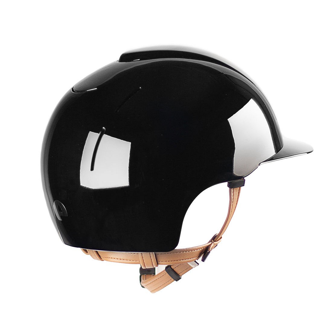 KEP Reithelm ABS Cromo Smart polish, Kinnriemen beige