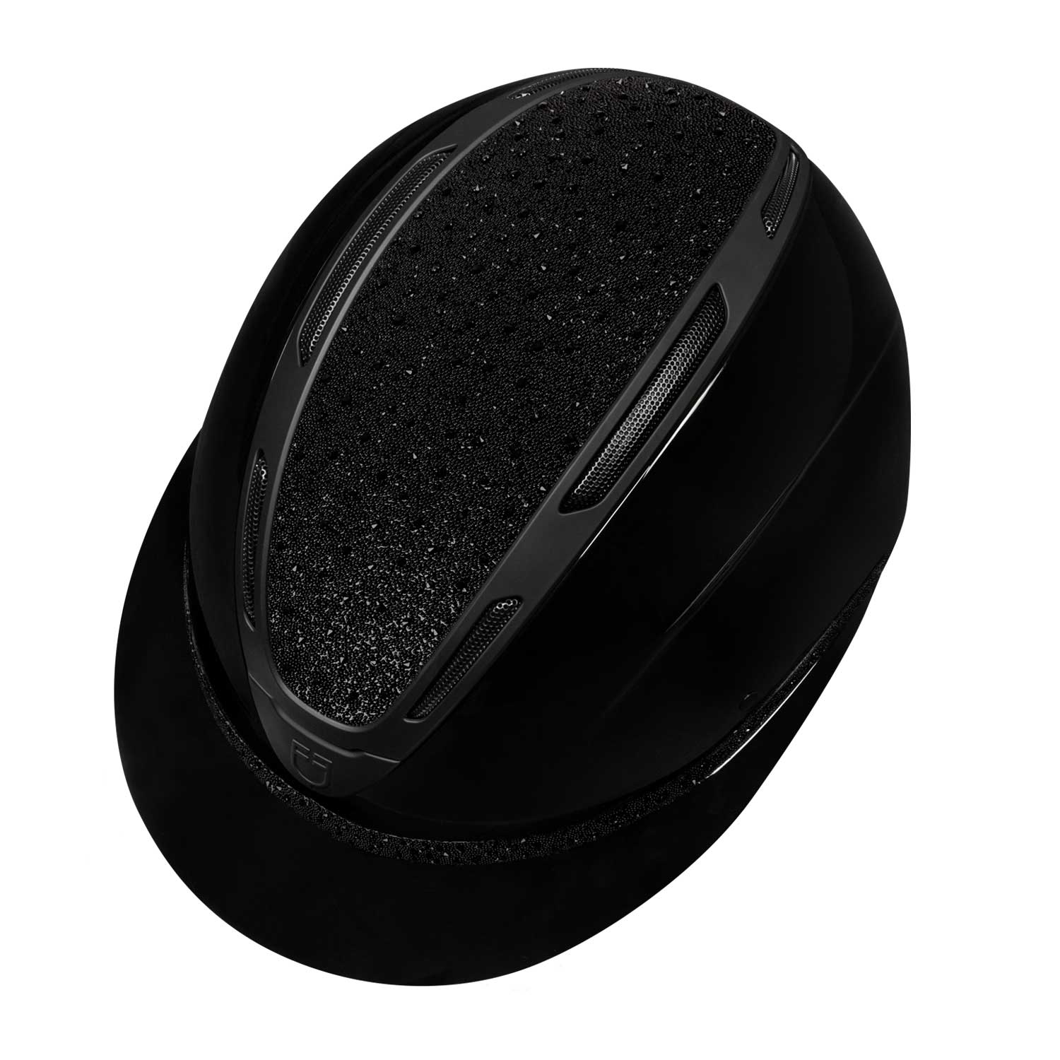 Equestro Reithelm mit Visier und Strass, shiny