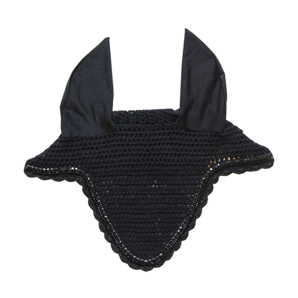 42617black Kentucky Horsewear Fliegenhaube Long Stone & Pearl Soundless