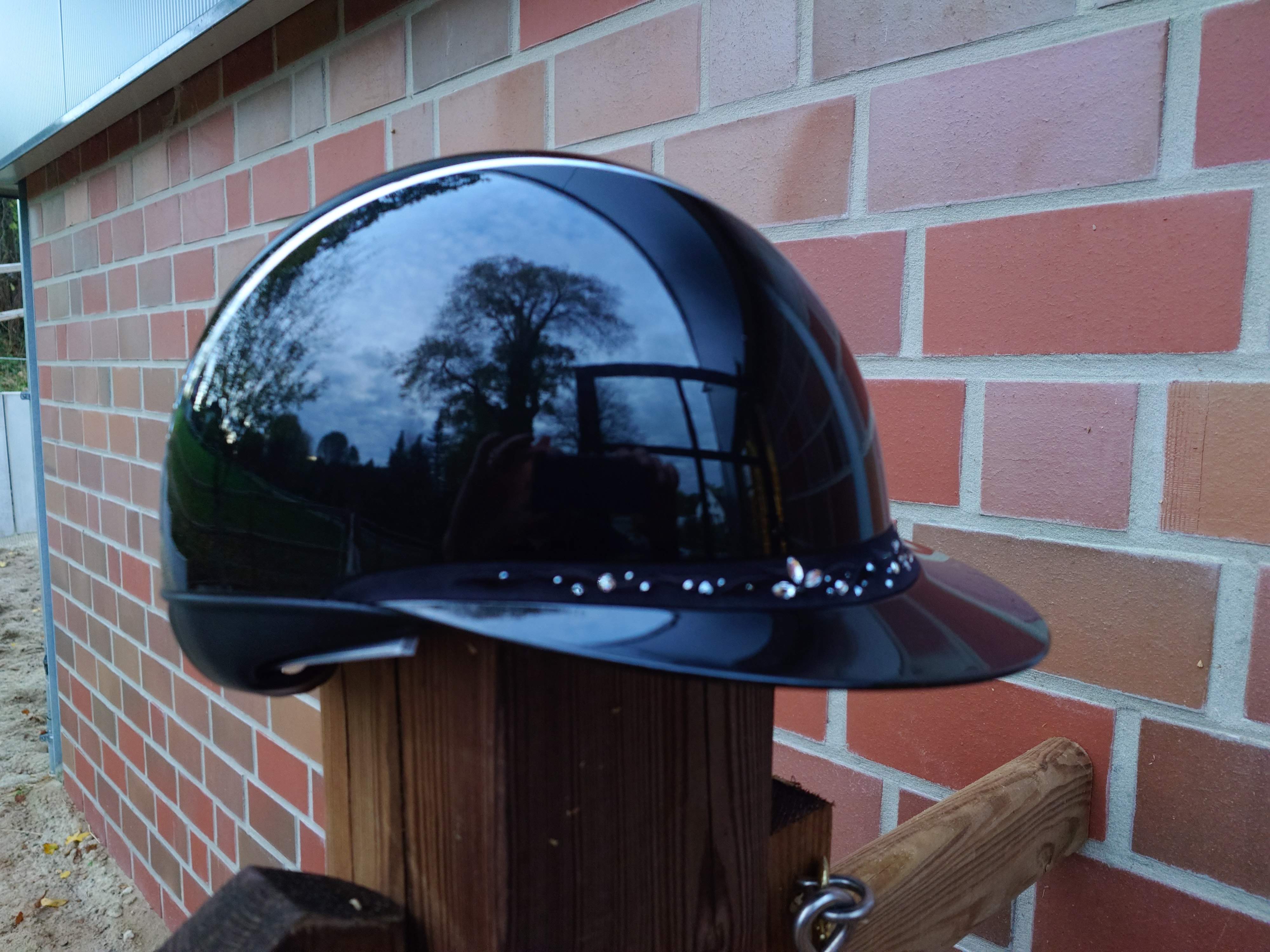 Samshield Reithelm Miss Shield Glossy 2.0 FB Flower Swarovski Jewery, Trim chrome blk.