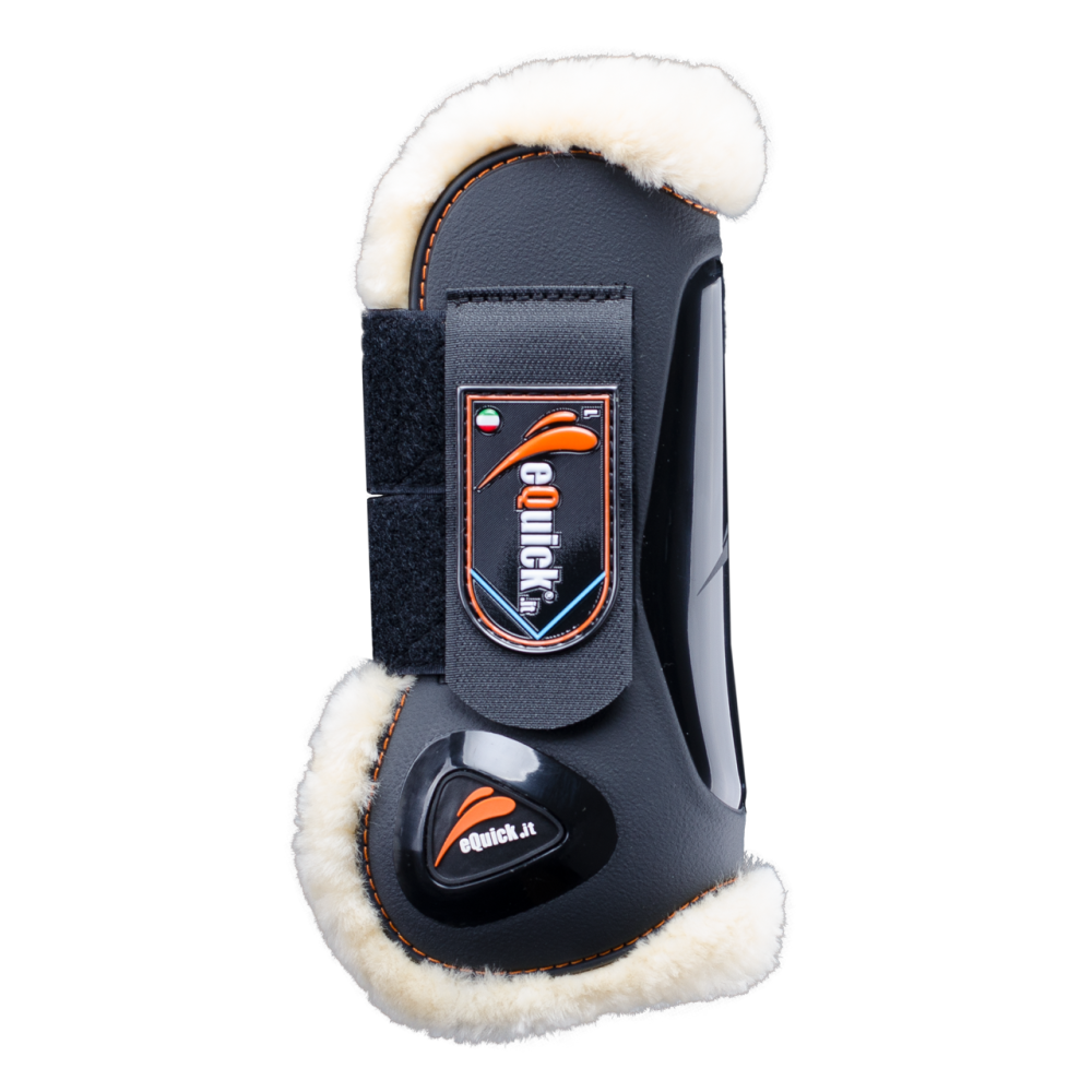 eLight-front-black-LW-1trasp-1x1 eQuick Gamaschen eLight Fluffy mit Kunstfell