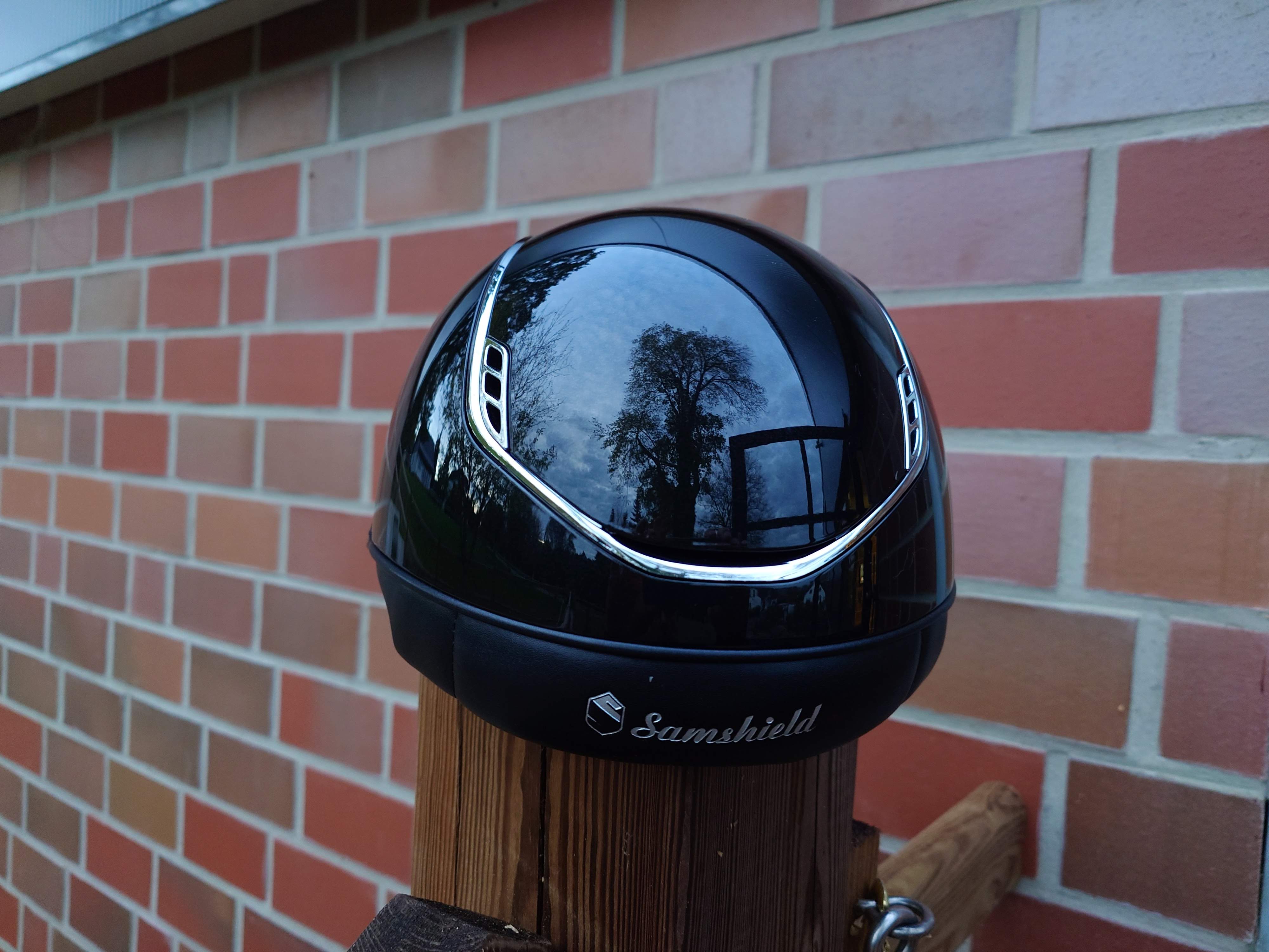 Samshield Reithelm Miss Shield Glossy 2.0 FB Flower Swarovski Jewery, Trim chrome blk.