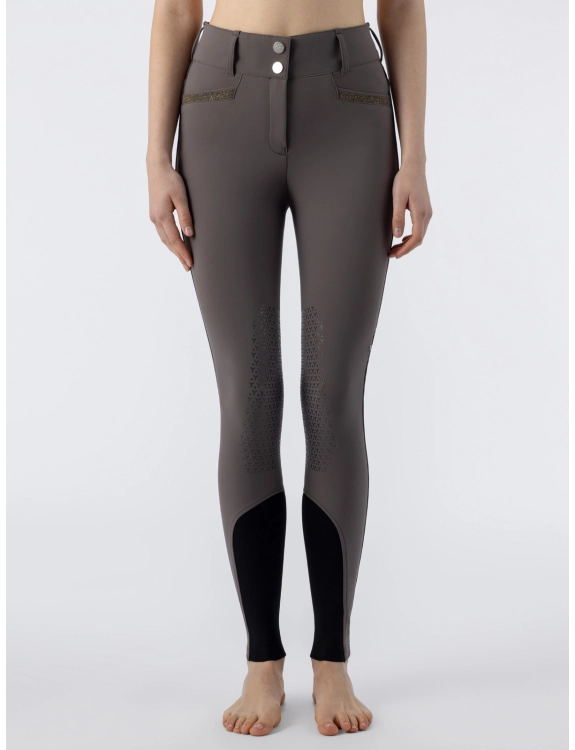 Equiline Damen Reithose Crystalek mit Kristallstoffeinsatz, Knee Grip