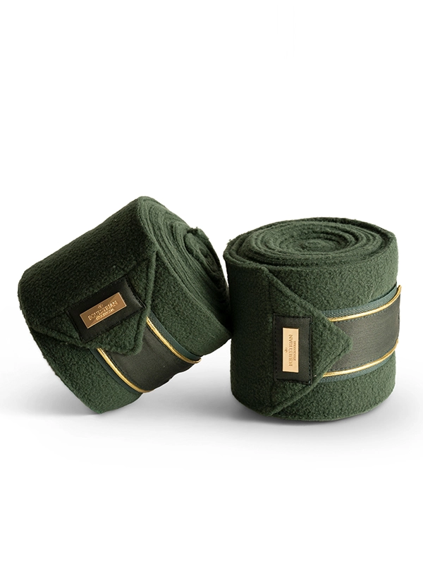 bandages-forrest-green-webb Equestrian Stockholm Fleece Bandagen Forest Green