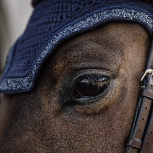42624navy3 Kentucky Horsewear Fliegenhaube Wellington Glitter Stone Soundless