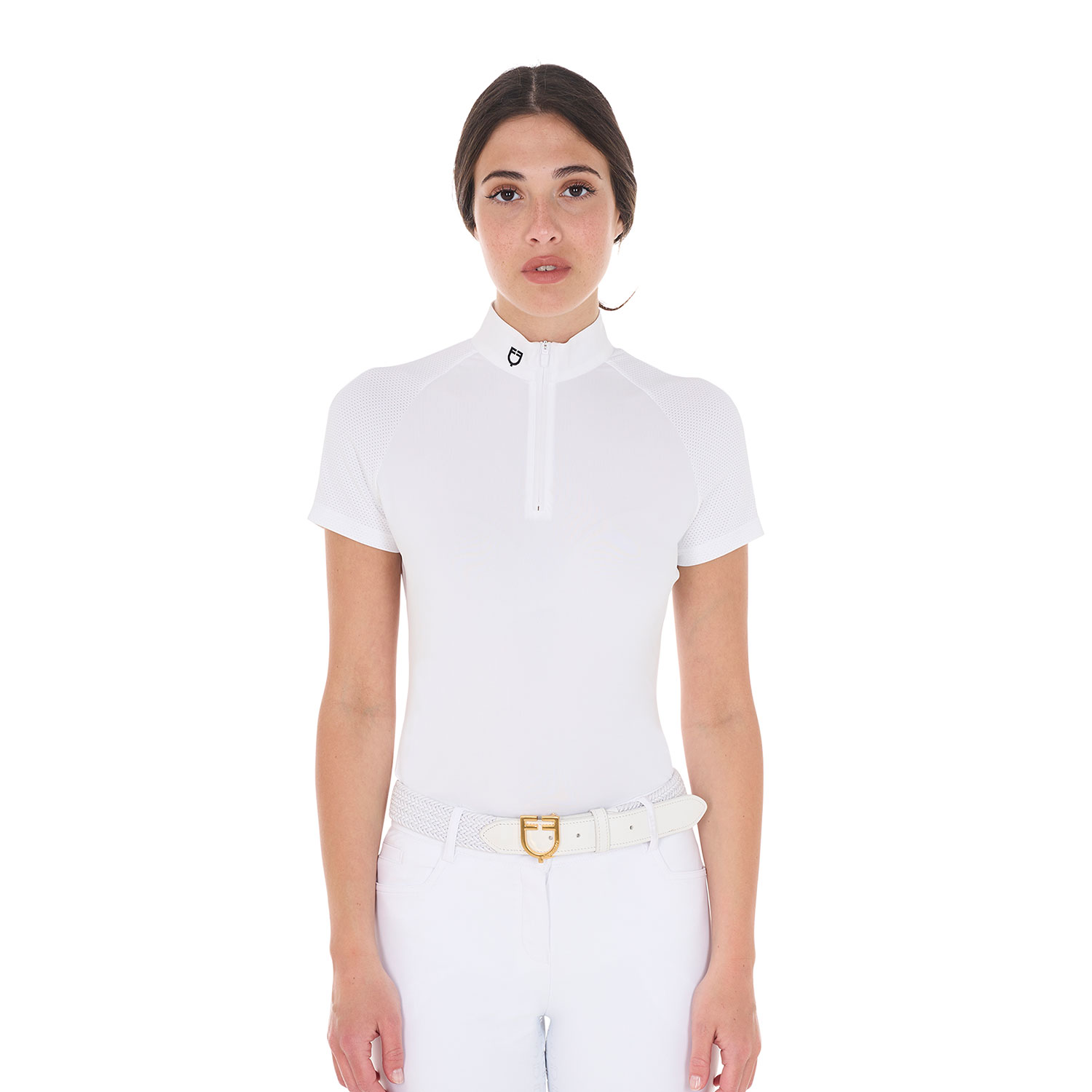 Equestro Damen Slim Fit Competition kurzarm Polo Shirt, Turniershirt