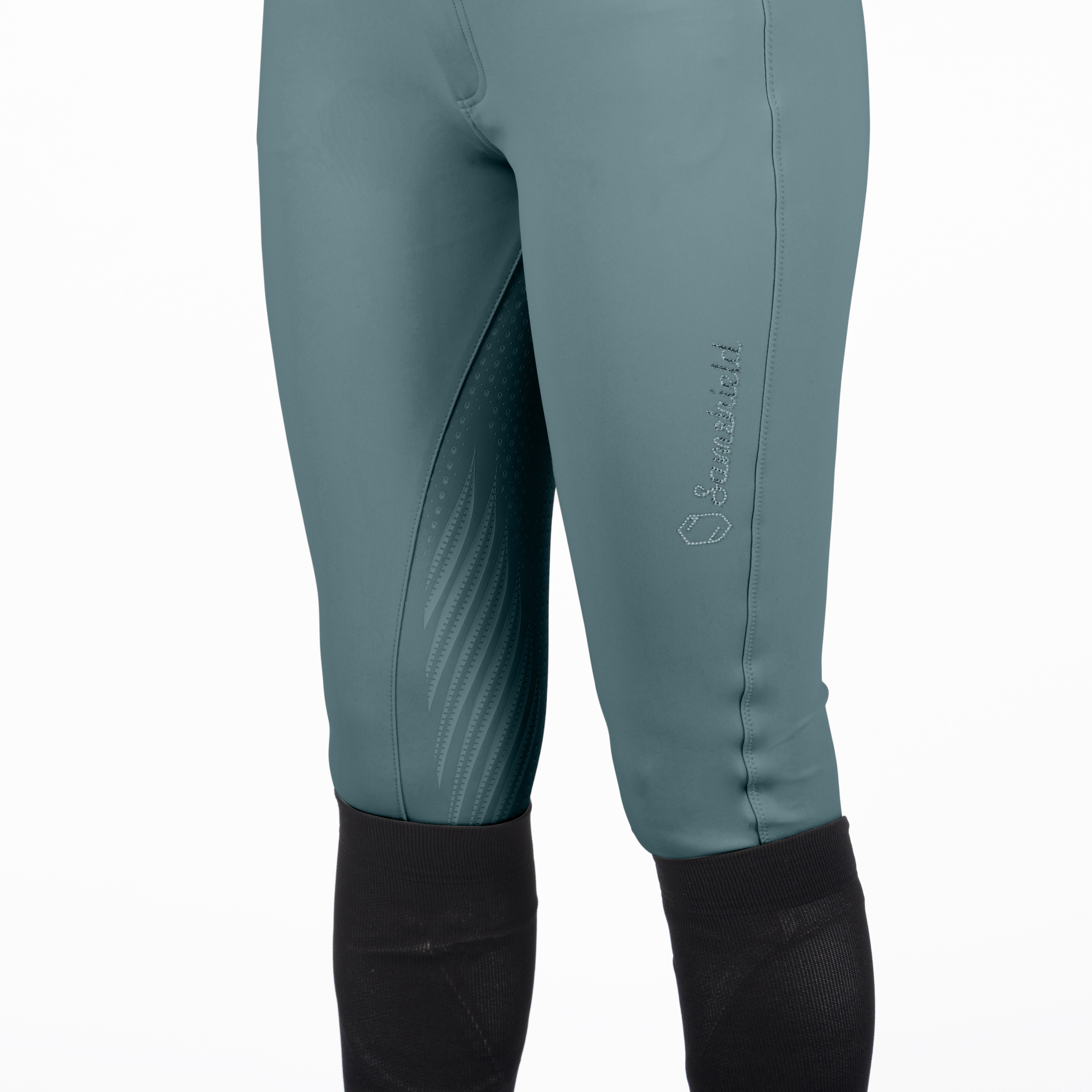 DIANE-STEEL-GREY-DETAILS Samshield SS22 Damen Reithose Diane Full Grip