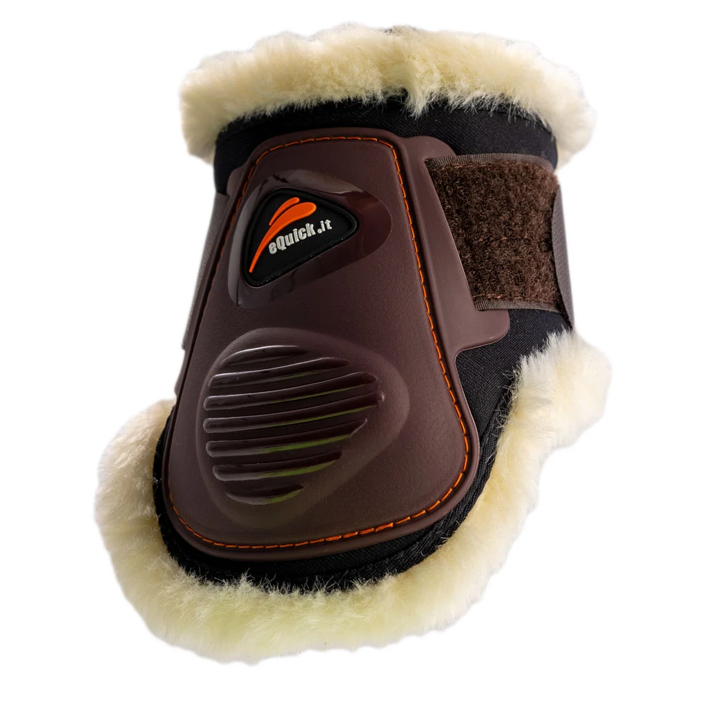 equick_streichkappen_elight_fluffy_mit_kunstfell_braun eQuick Streichkappen eLight Fluffy mit Kunstfell