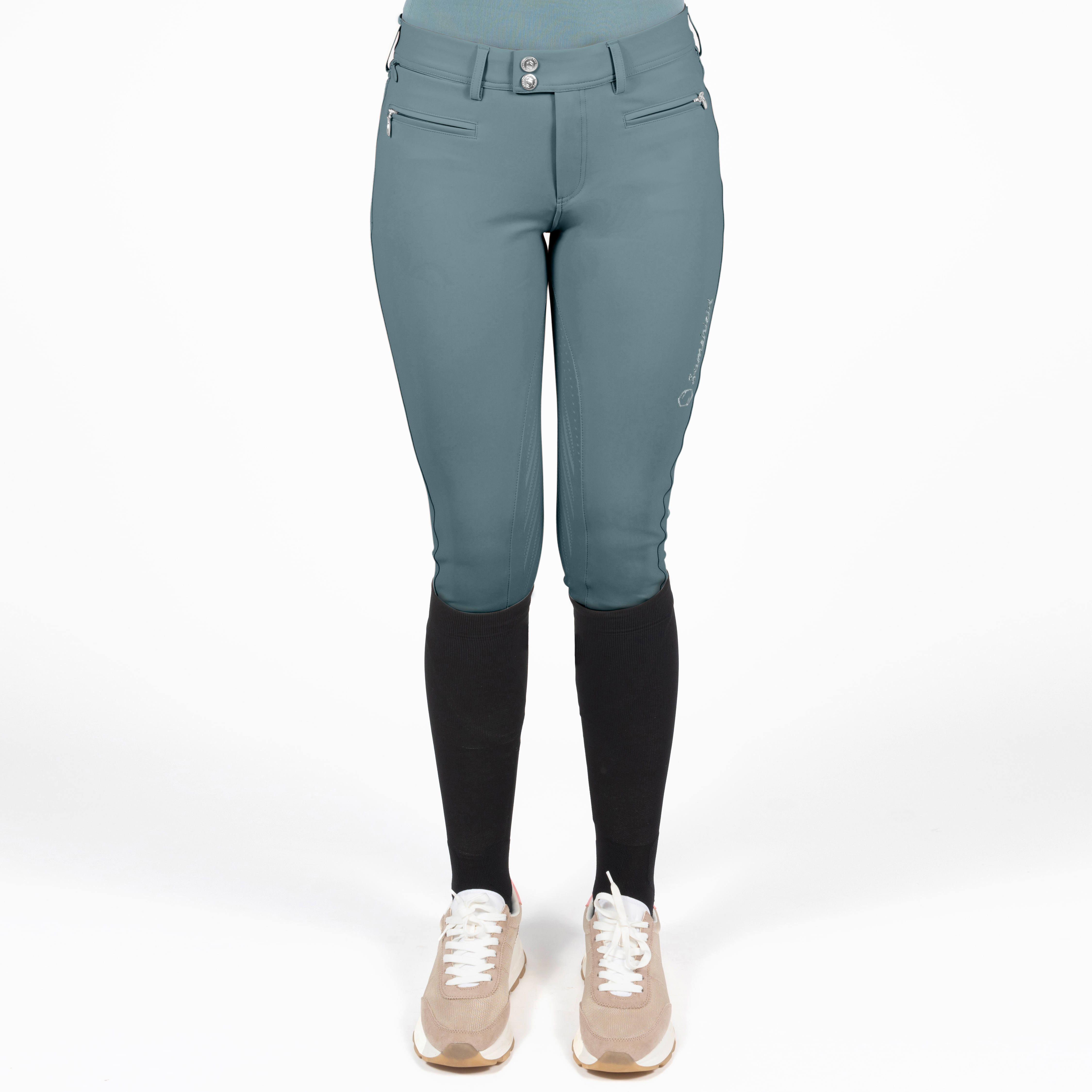 DIANE-STEEL-GREY-FACE Samshield SS22 Damen Reithose Diane Full Grip
