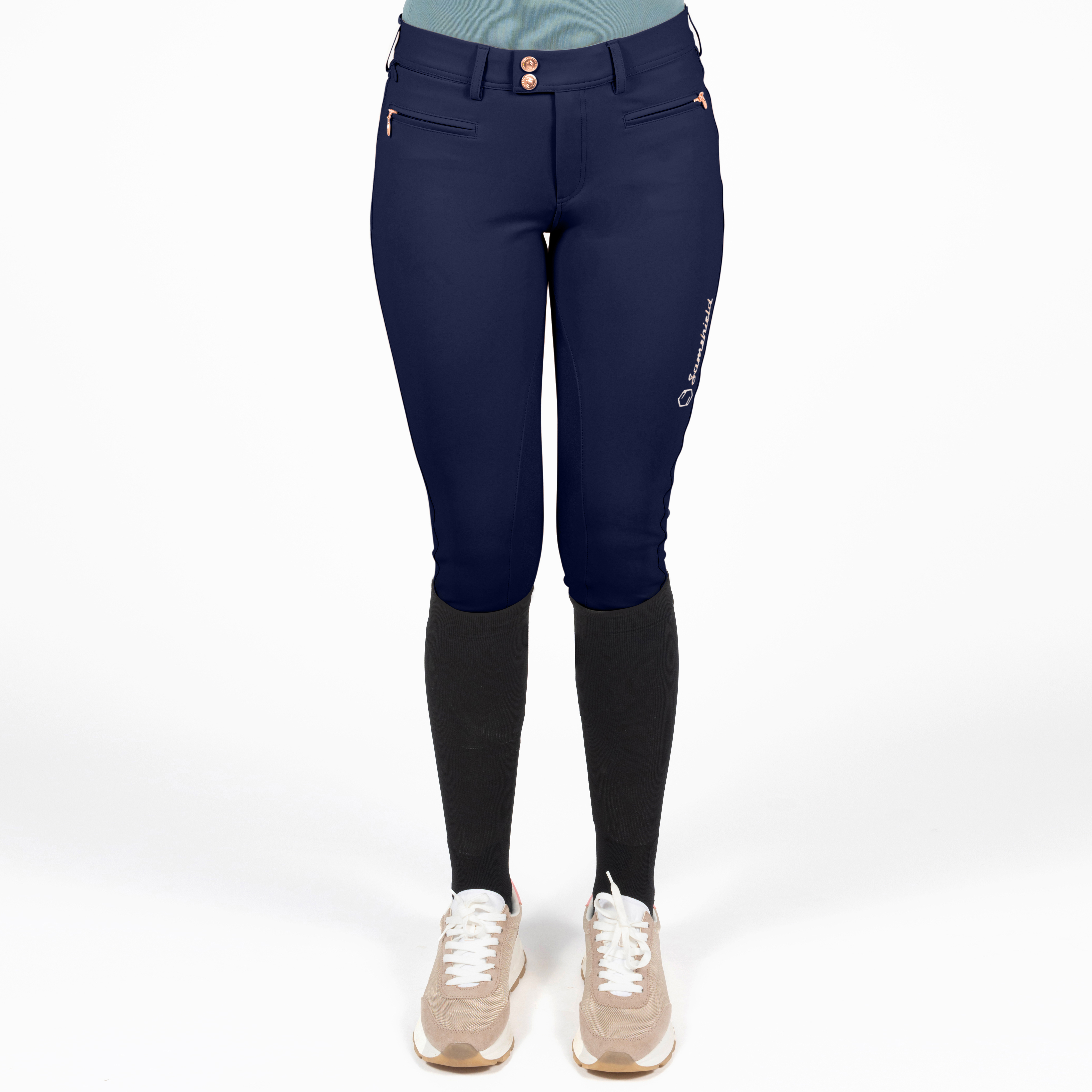 ADELE-KG-RG-navy-Face Samshield SS22 Damen Reithose Adele Knie Grip