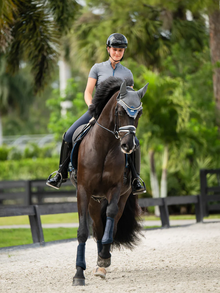 Equestrian Stockholm Fliegenhaube Metallic blue Equestrian Stockholm Fliegenhaube Metallic blue