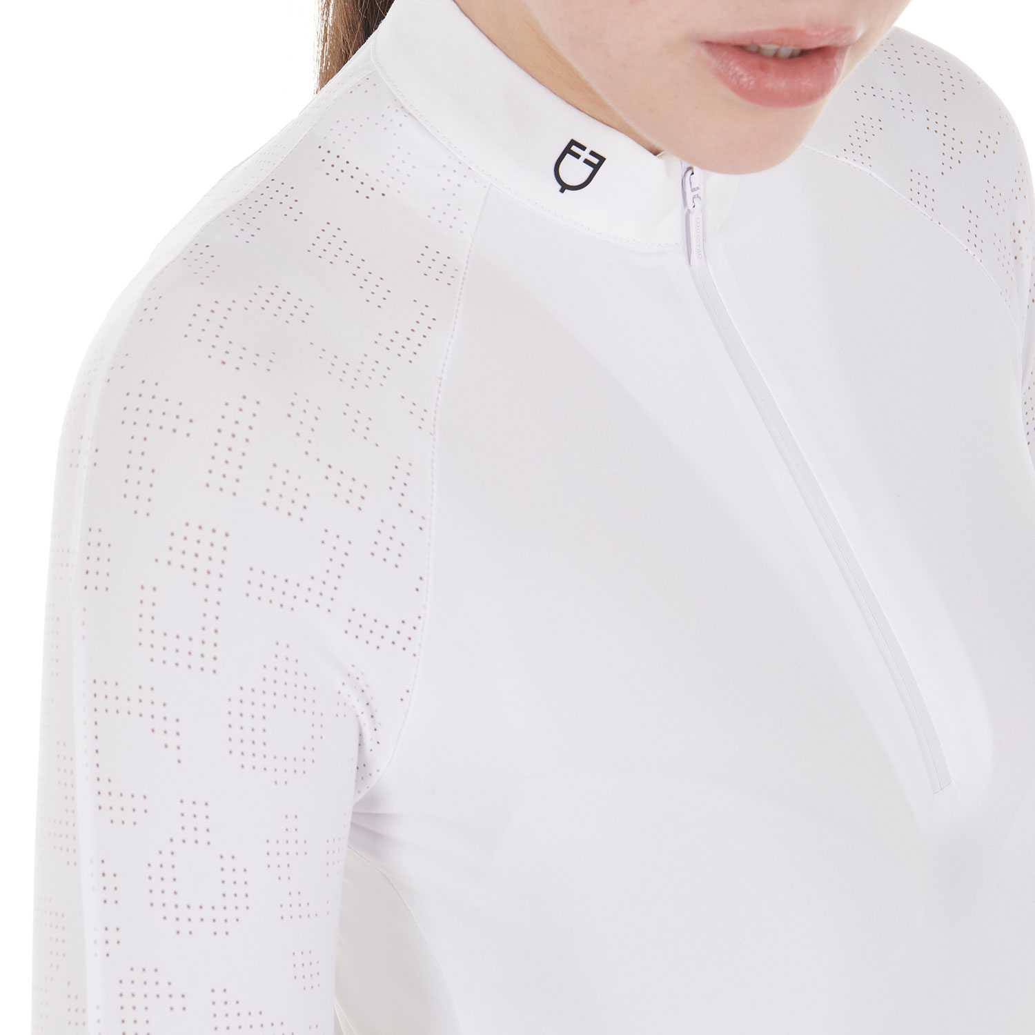 Equestro Damen Slim Fit Competition langarm Polo Shirt, Turniershirt