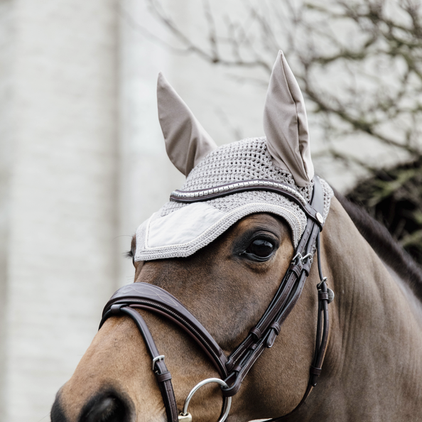 42628beige3 Kentucky Horsewear Fliegenhaube Wellington Basic Velvet