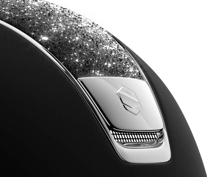sm2 Samshield Reithelm Classic Shadow Matt Crystal Fabric, Chrome silver