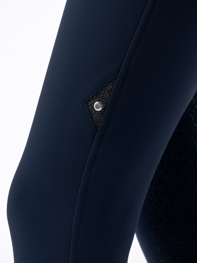Equiline Damen Reithose Crystalef mit Kristallstoffeinsatz, Full Grip