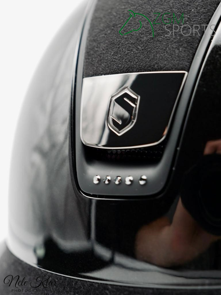 Reithelme24BdE0YBquIJen6 Samshield Reithelm Miss Shield Glossy Classic, Top+FB Alcantara,Trim matt, 5 Swarovski, Blason blk