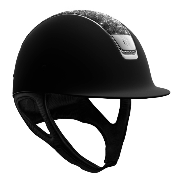 sm Samshield Reithelm Classic Shadow Matt Crystal Fabric, Chrome silver
